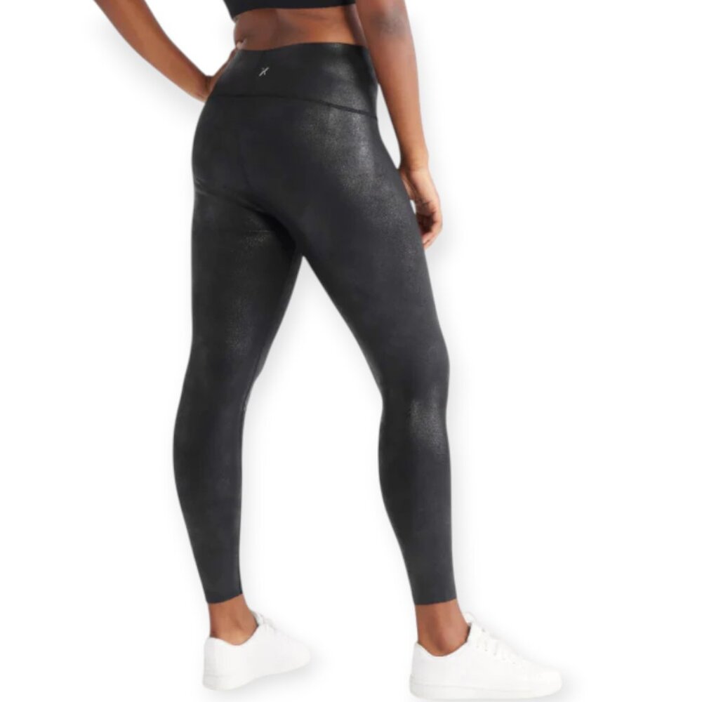Knix Papaya Black Sz M Faux Leather Sculpting‎ Shapewear High Rise Leggings